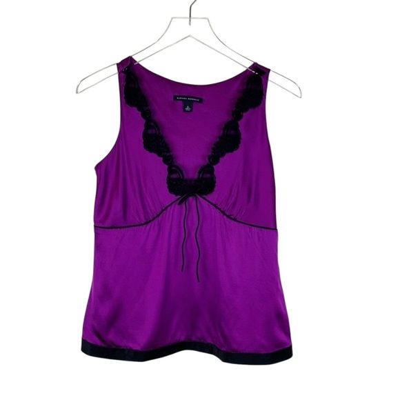 Banana Republic Sleeveless Silk  Lace V- Neck Blouse With Tie- 6 - Picture 1 of 11